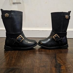 Toddler size 7 Michael Kors black mid-calf tall zipper boot.
